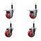 Service Caster 3.5'' Red Poly Swivel 3/4'' Expanding Stem Caster Set 2 Total Lock Brakes, 4PK SCC-EXTTL20S3514-PPUB-RED-2-S-2-34 - alternate 1